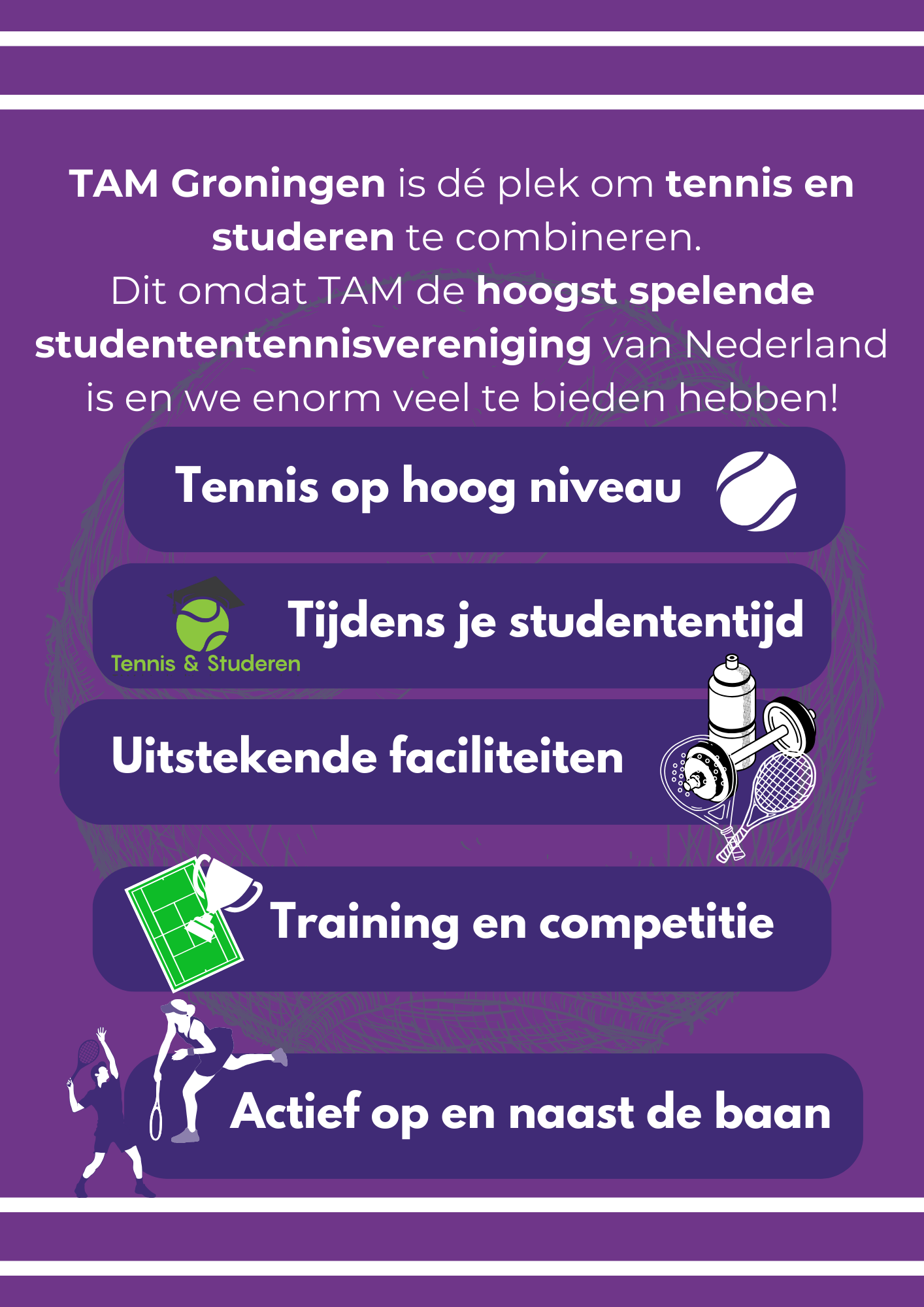 tennis en studeren